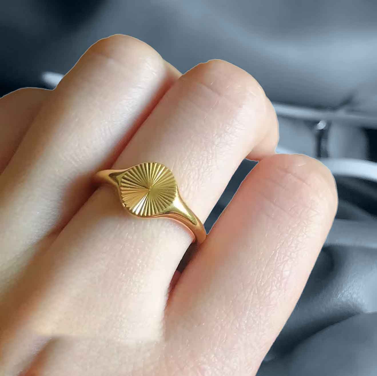 Geometric Gold Statement Ring