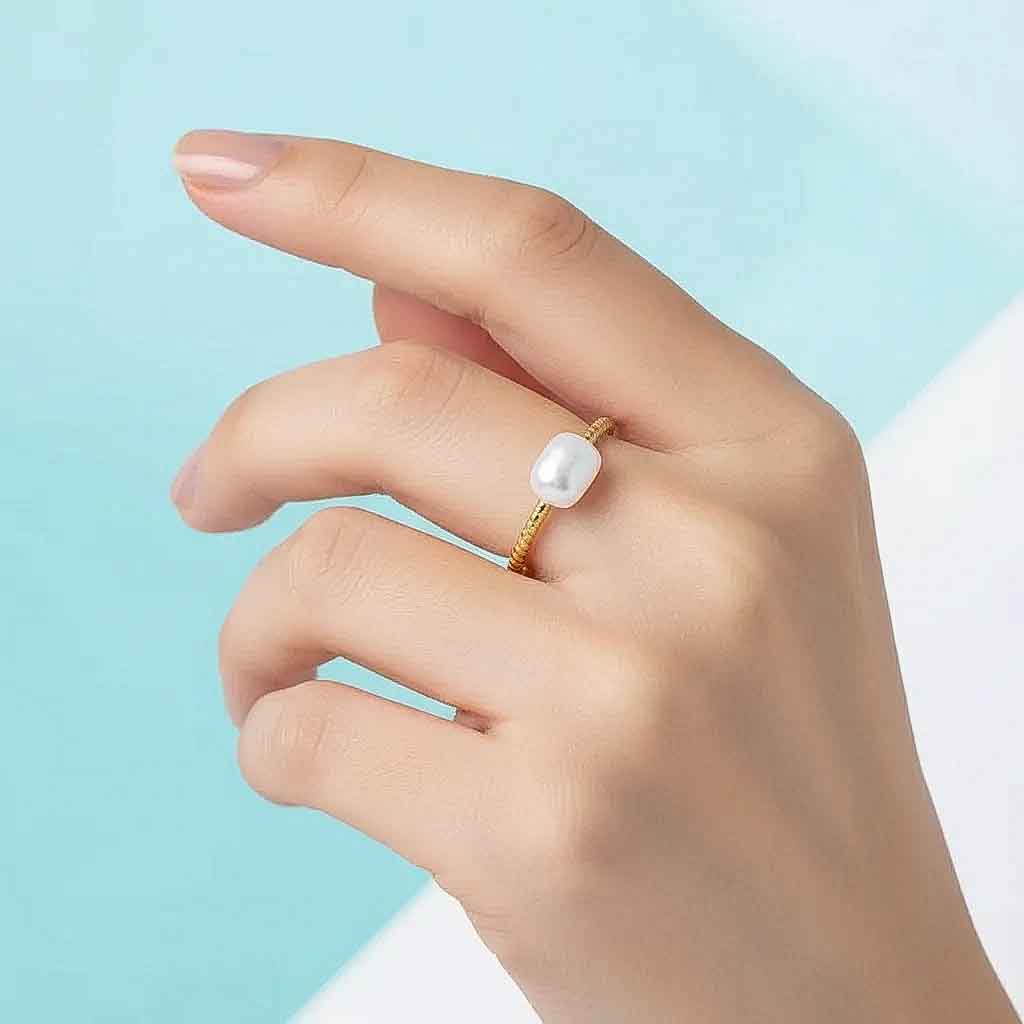 Pearl Solitaire Ring