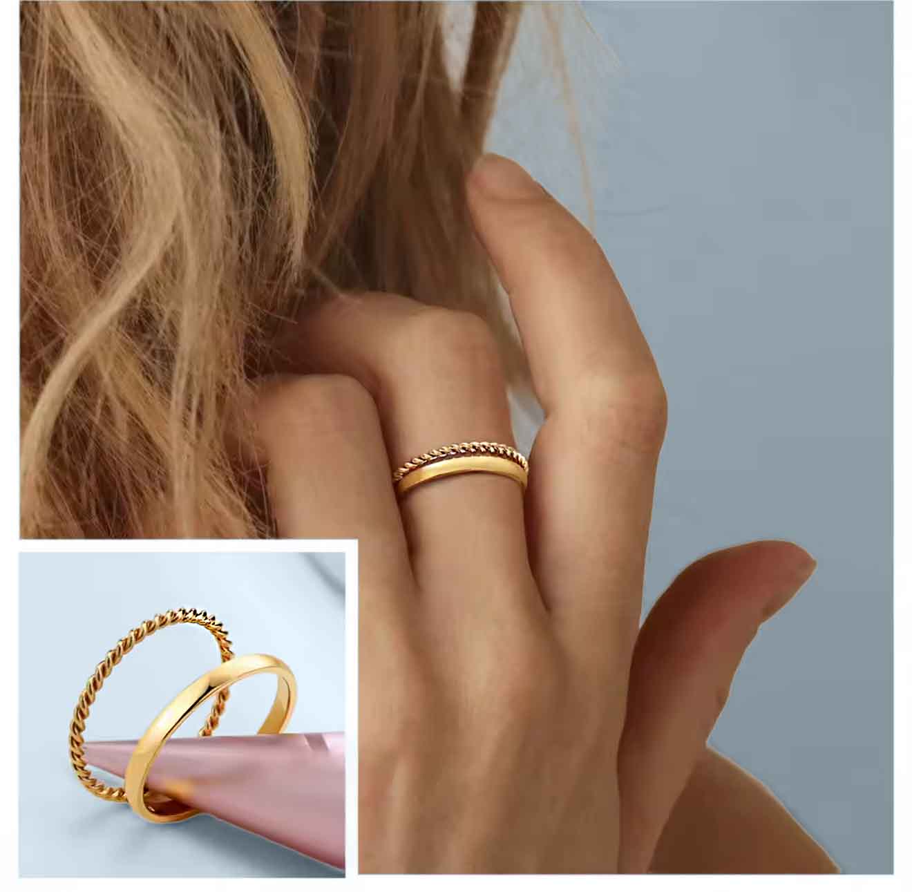 Gold Minimalist Stacking Rings