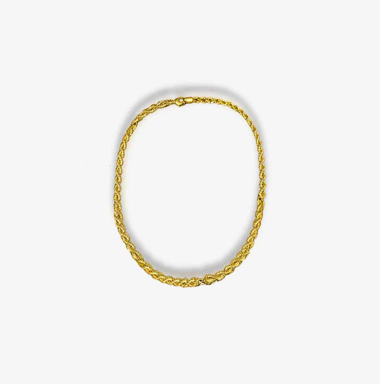 18K gold plated rope chain/ twisted chain necklace, waterproof and tarnish-resistant