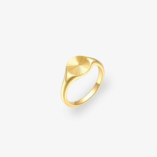 Gold-plated waterproof geometric statement ring, premium quality